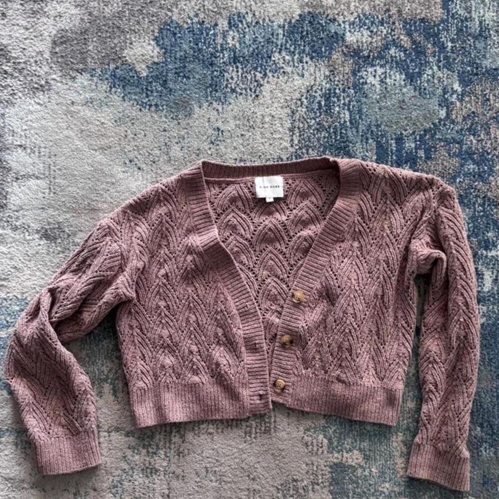 Pink-rose Women's Pink and Purple Cardigan